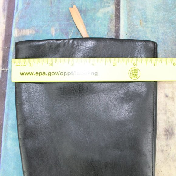 Schuler & Sons Philadelphia Black Leather Tall Zip Heeled Boots 7.5 M - Picture 9 of 11